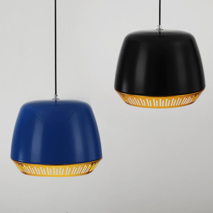 Contemporary Nordic Round Cylinder Iron 1-Light Pendant Light For Dining Room