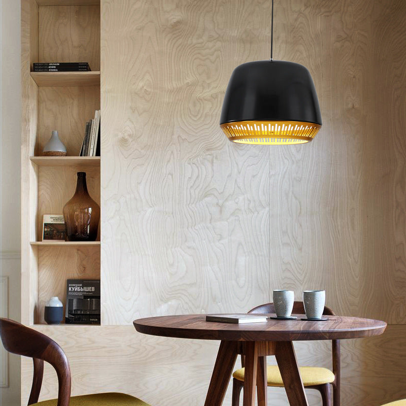 Contemporary Nordic Round Cylinder Iron 1-Light Pendant Light For Dining Room