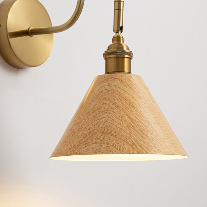 Traditional Vintage Rotatable Cone Iron 1-Light Wall Sconce Lamp For Bedroom