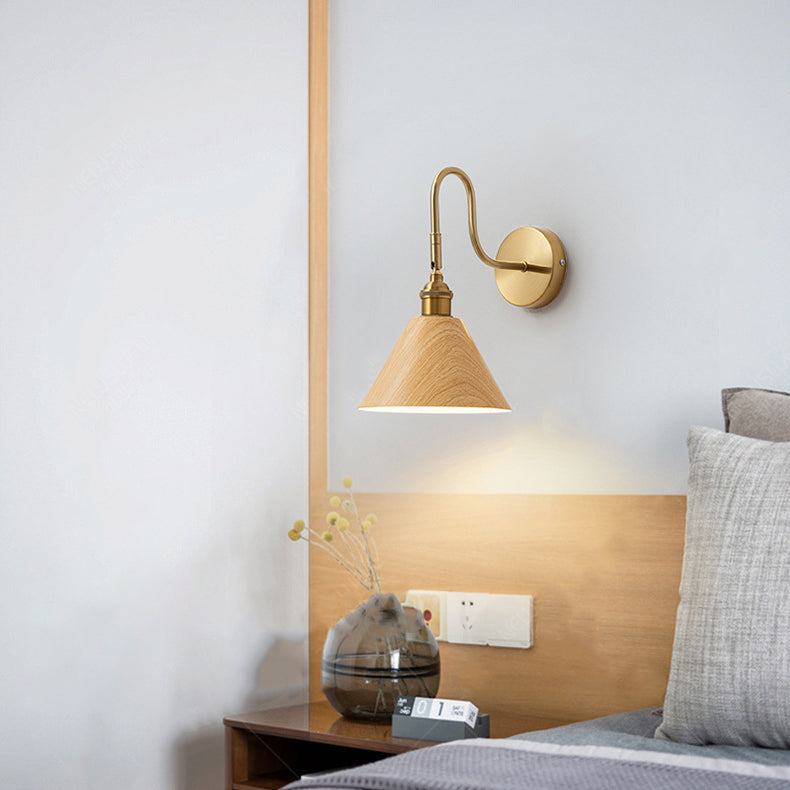 Traditional Vintage Rotatable Cone Iron 1-Light Wall Sconce Lamp For Bedroom