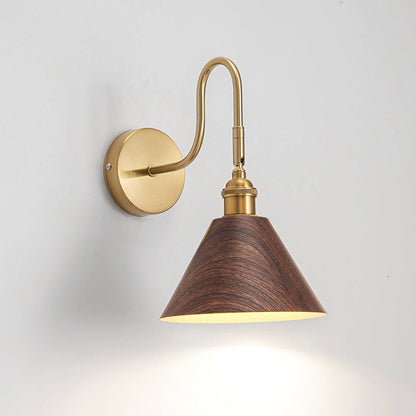 Traditional Vintage Rotatable Cone Iron 1-Light Wall Sconce Lamp For Bedroom
