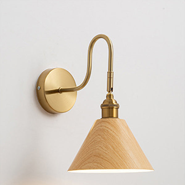 Traditional Vintage Rotatable Cone Iron 1-Light Wall Sconce Lamp For Bedroom