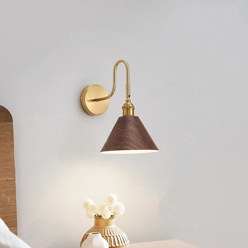 Traditional Vintage Rotatable Cone Iron 1-Light Wall Sconce Lamp For Bedroom