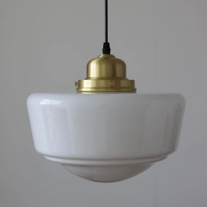 Modern Mid-Century Round Copper Glass 1-Light Pendant Light For Bedroom