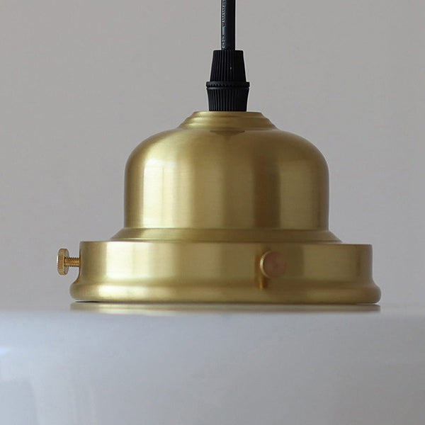 Modern Mid-Century Round Copper Glass 1-Light Pendant Light For Bedroom