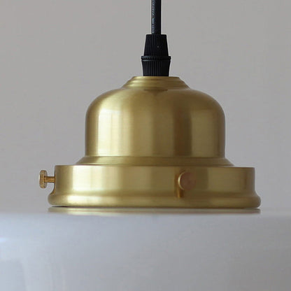 Modern Mid-Century Round Copper Glass 1-Light Pendant Light For Bedroom