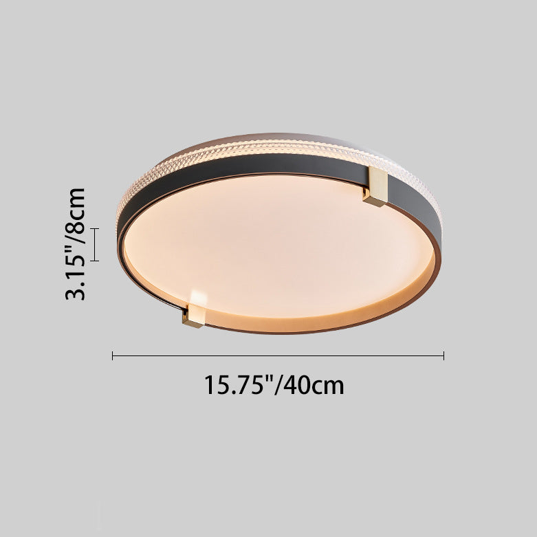 Modern Minimalist Round Dome Acrylic Iron LED Flush Mount Ceiling Light For Bedroom