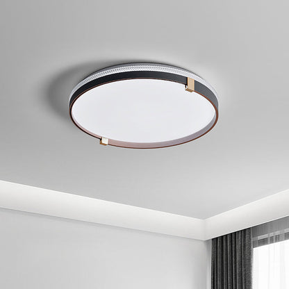 Modern Minimalist Round Dome Acrylic Iron LED Flush Mount Ceiling Light For Bedroom