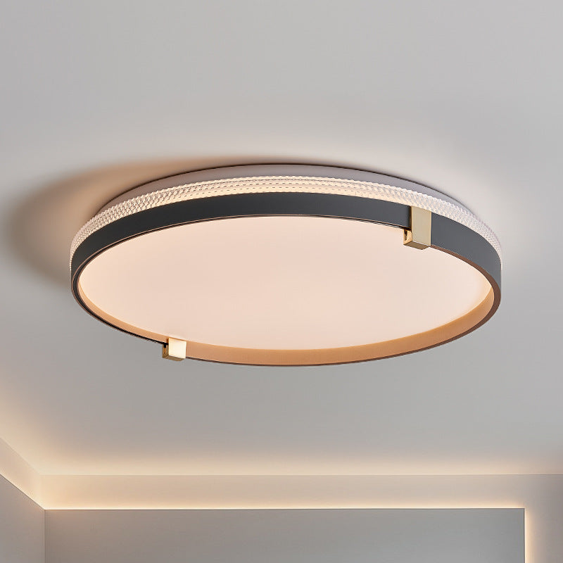 Modern Minimalist Round Dome Acrylic Iron LED Flush Mount Ceiling Light For Bedroom