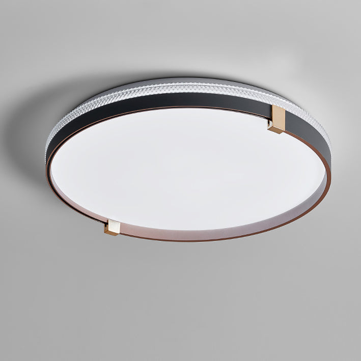 Modern Minimalist Round Dome Acrylic Iron LED Flush Mount Ceiling Light For Bedroom