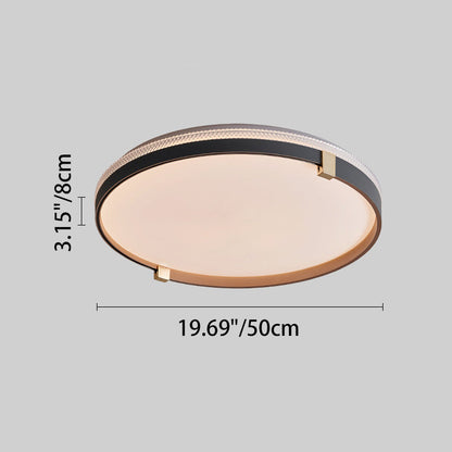 Modern Minimalist Round Dome Acrylic Iron LED Flush Mount Ceiling Light For Bedroom