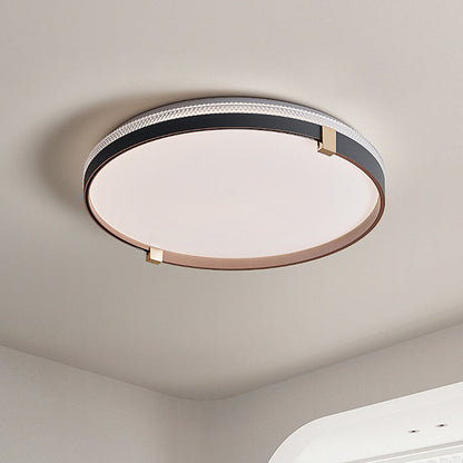Modern Minimalist Round Dome Acrylic Iron LED Flush Mount Ceiling Light For Bedroom