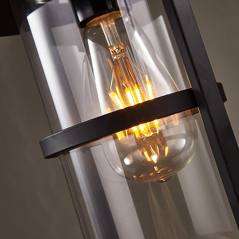 Contemporary Industrial Hat Cone Cylinder Iron Bamboo Glass 1-Light Pendant Light For Living Room