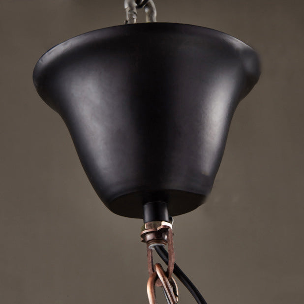 Contemporary Industrial Hat Cone Cylinder Iron Bamboo Glass 1-Light Pendant Light For Living Room
