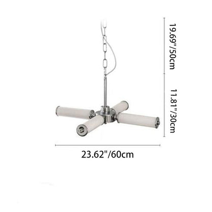 Contemporary Creative Tree Branch Shape Cylinder Iron Acrylic LED Chandelier For Bedroom