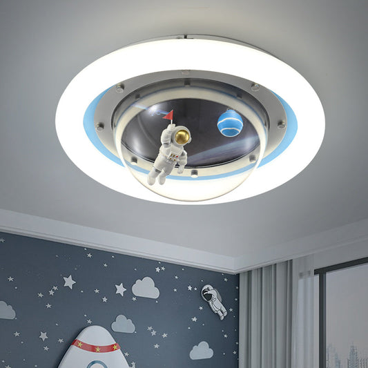 مصباح سقف LED عصري إبداعي على شكل قبة دائرية من الأكريليك بتصميم رائد فضاء لغرفة النوم
