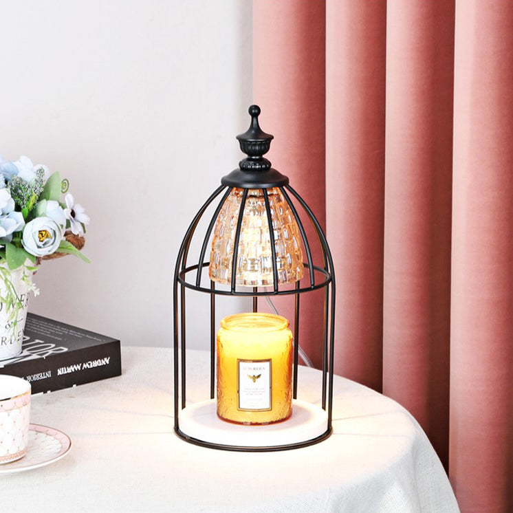 Modern Minimalist Round Cone Cylinder Marble Iron Glass 1-Light Melting Wax Table Lamp For Bedroom