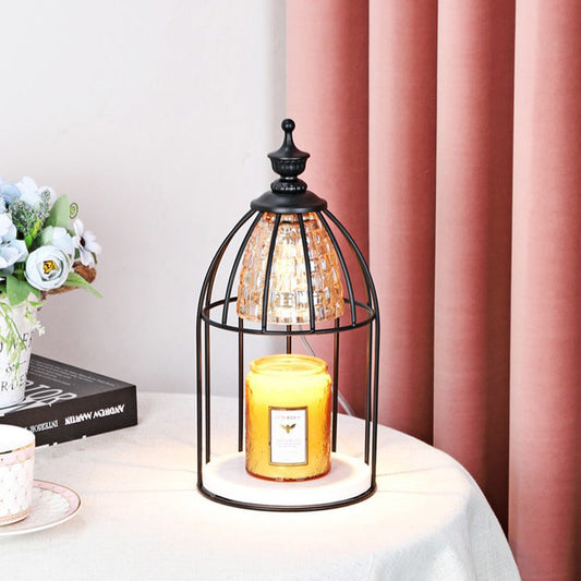 Modern Minimalist Round Cone Cylinder Marble Iron Glass 1-Light Melting Wax Table Lamp For Bedroom