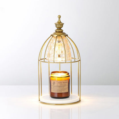 Modern Minimalist Round Cone Cylinder Marble Iron Glass 1-Light Melting Wax Table Lamp For Bedroom
