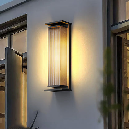 Modern Minimalist Waterproof Rectangle PC Stainless Steel LED Wall Sconce Lamp For Outdoor