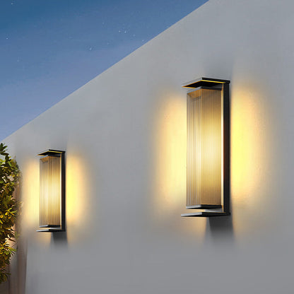 Modern Minimalist Waterproof Rectangle PC Stainless Steel LED Wall Sconce Lamp For Outdoor