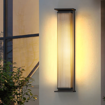 Modern Minimalist Waterproof Rectangle PC Stainless Steel LED Wall Sconce Lamp For Outdoor