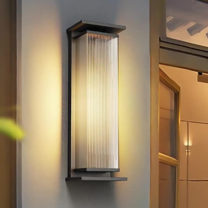 Modern Minimalist Waterproof Rectangle PC Stainless Steel LED Wall Sconce Lamp For Outdoor