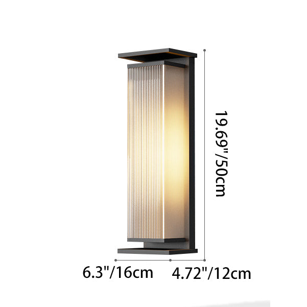 مصباح حائط LED مستطيل الشكل مصنوع من الفولاذ المقاوم للصدأ يعمل بالطاقة الشمسية بتصميم عصري بسيط للاستخدام في الهواء الطلق 