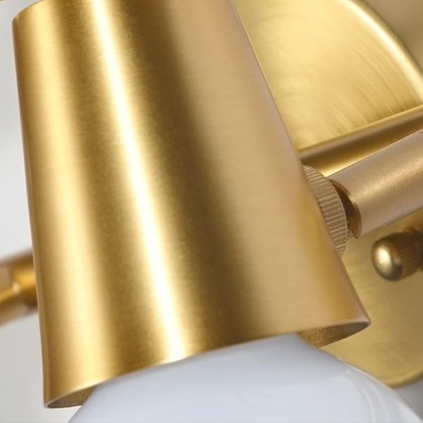 Contemporary Creative Antler Round Prism Copper Glass 2/3 Light Wall Sconce Lamp For Bathroom