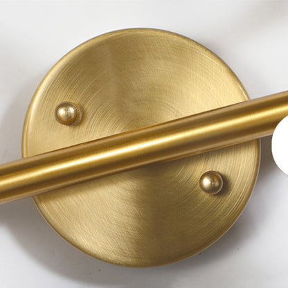 Contemporary Creative Antler Round Prism Copper Glass 2/3 Light Wall Sconce Lamp For Bathroom