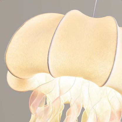 Contemporary Creative Art Jellyfish Hardware Fabric 1/3 Light Pendant Light For Bedroom