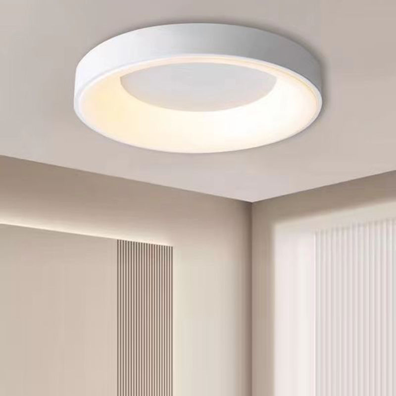 Contemporary Nordic Round Dome Iron Acrylic LED Flush Mount Ceiling Light For Bedroom