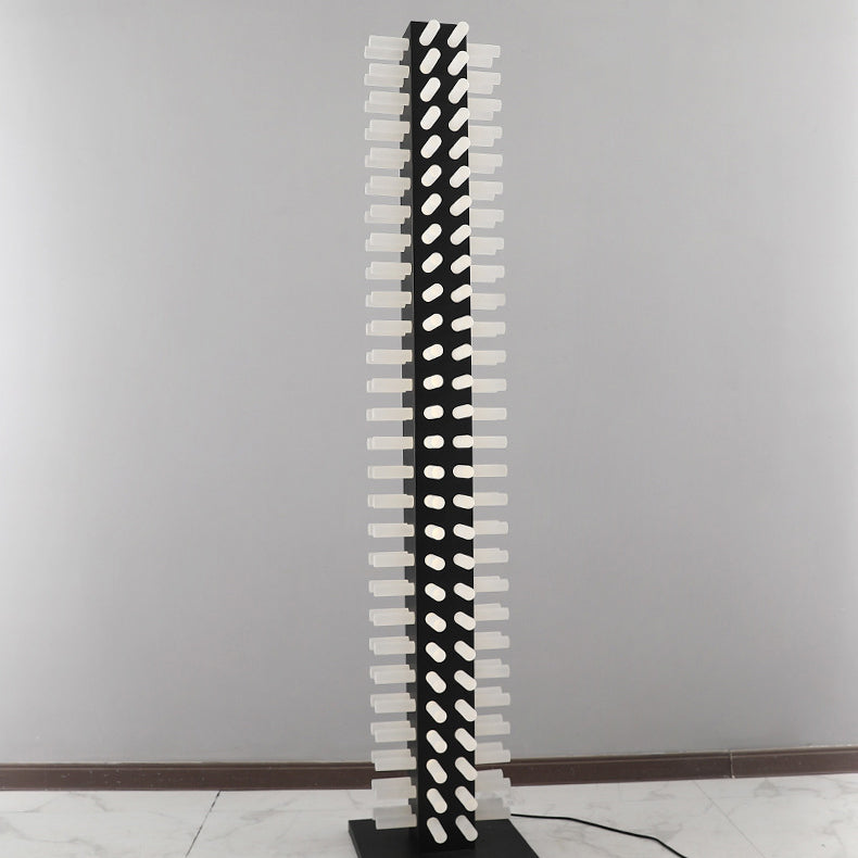Contemporary Scandinavian Square Iron Acrylic LED Standing Floor Lamp For Living Room