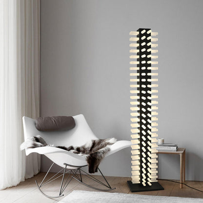 Contemporary Scandinavian Square Iron Acrylic LED Standing Floor Lamp For Living Room