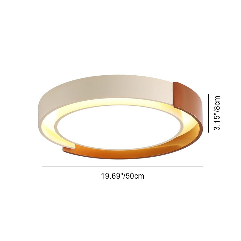 Contemporary Nordic Round Dome PE Hardware LED Flush Mount Ceiling Light For Bedroom