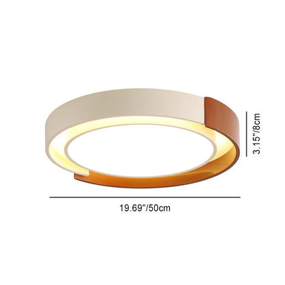 Contemporary Nordic Round Dome PE Hardware LED Flush Mount Ceiling Light For Bedroom