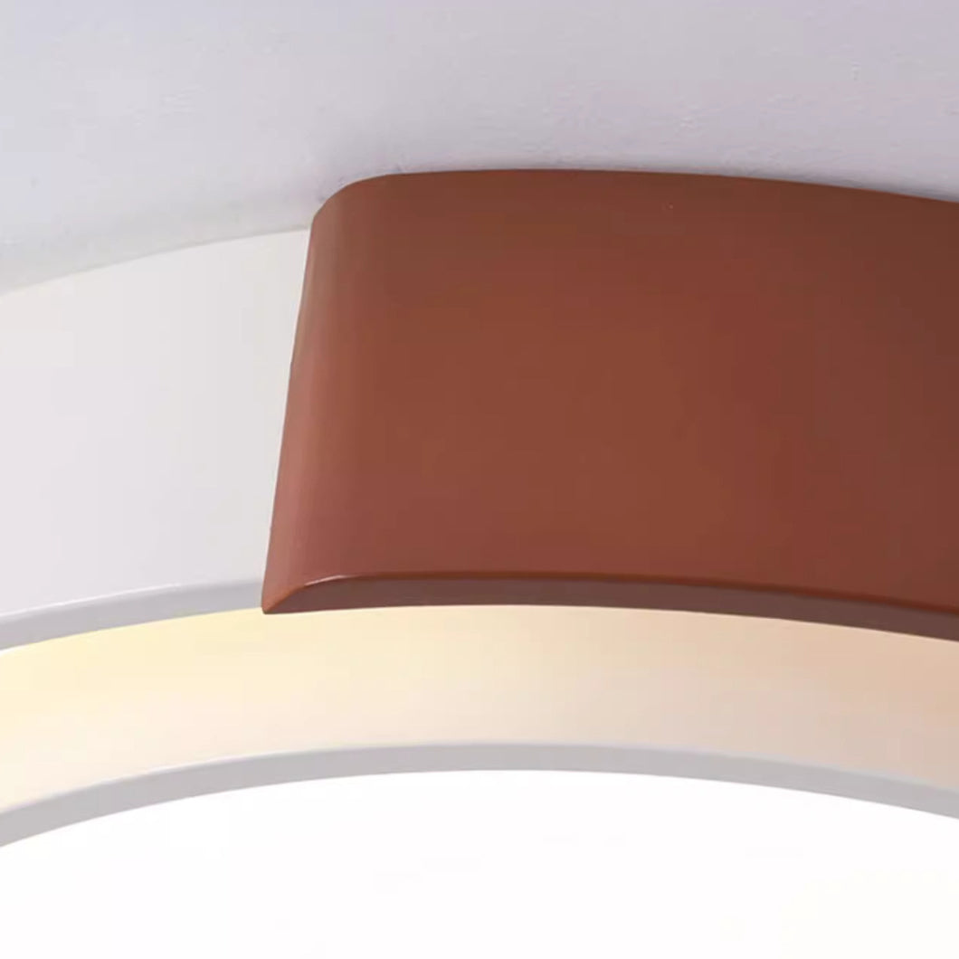 Contemporary Nordic Round Dome PE Hardware LED Flush Mount Ceiling Light For Bedroom
