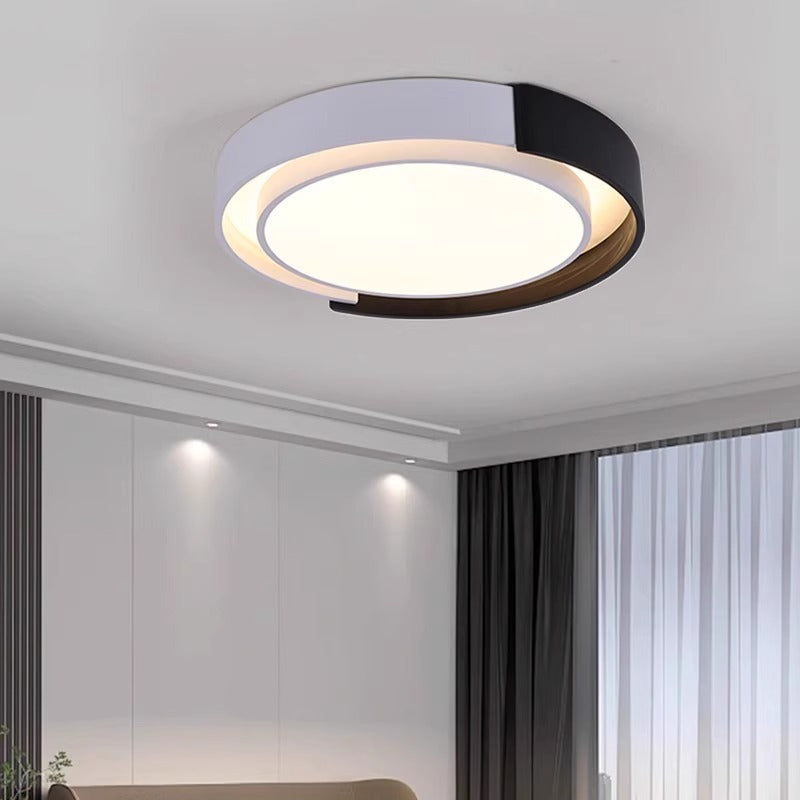 Contemporary Nordic Round Dome PE Hardware LED Flush Mount Ceiling Light For Bedroom