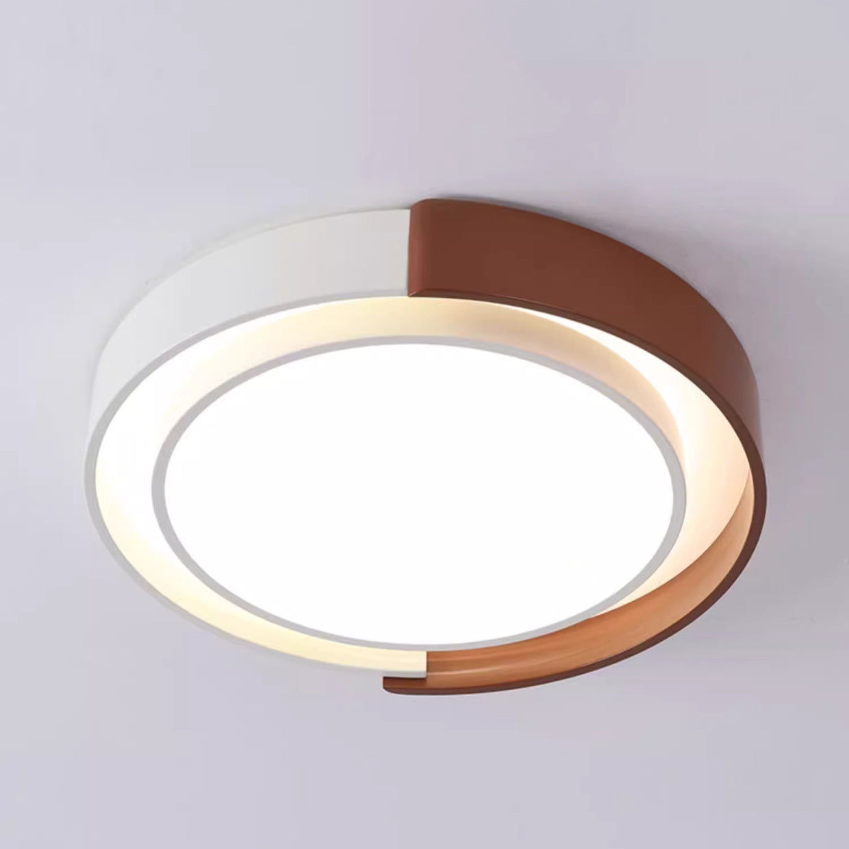 Contemporary Nordic Round Dome PE Hardware LED Flush Mount Ceiling Light For Bedroom