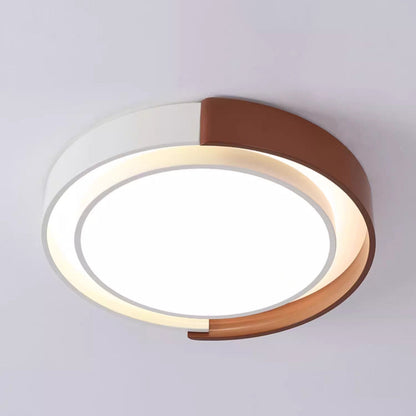 Contemporary Nordic Round Dome PE Hardware LED Flush Mount Ceiling Light For Bedroom