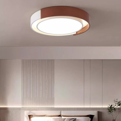 Contemporary Nordic Round Dome PE Hardware LED Flush Mount Ceiling Light For Bedroom