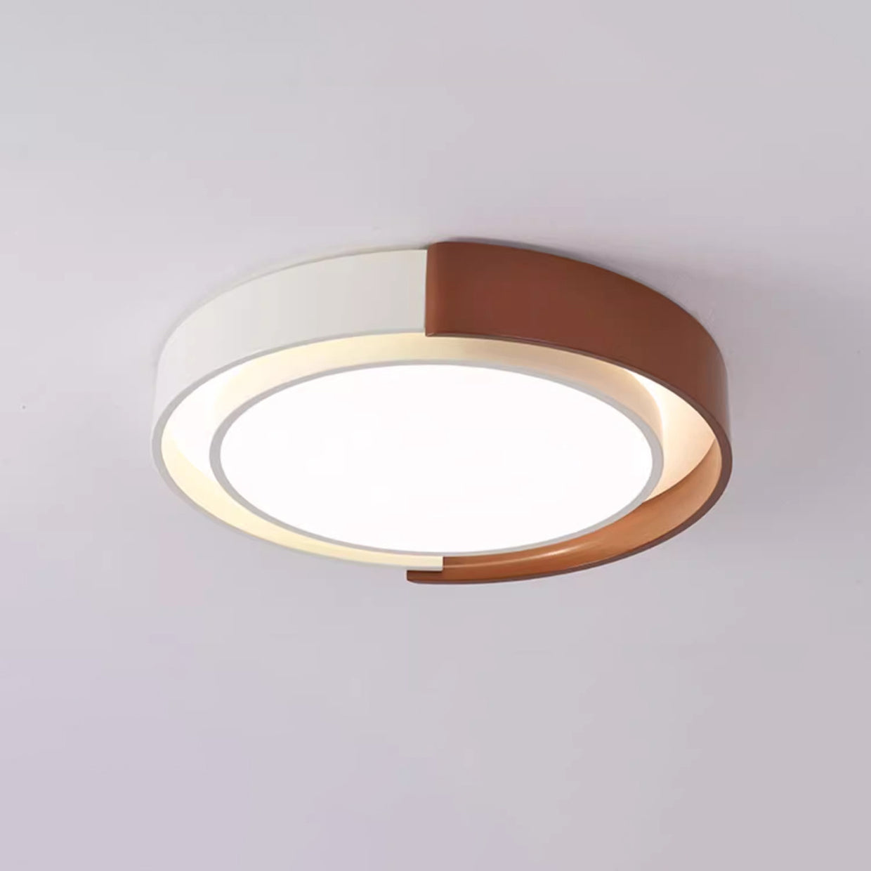 Contemporary Nordic Round Dome PE Hardware LED Flush Mount Ceiling Light For Bedroom