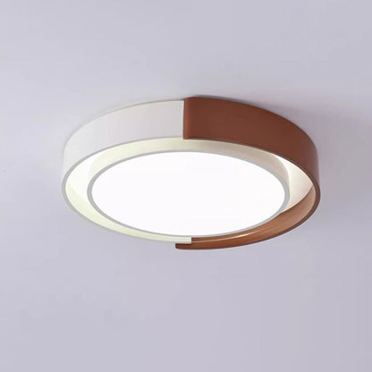 Contemporary Nordic Round Dome PE Hardware LED Flush Mount Ceiling Light For Bedroom