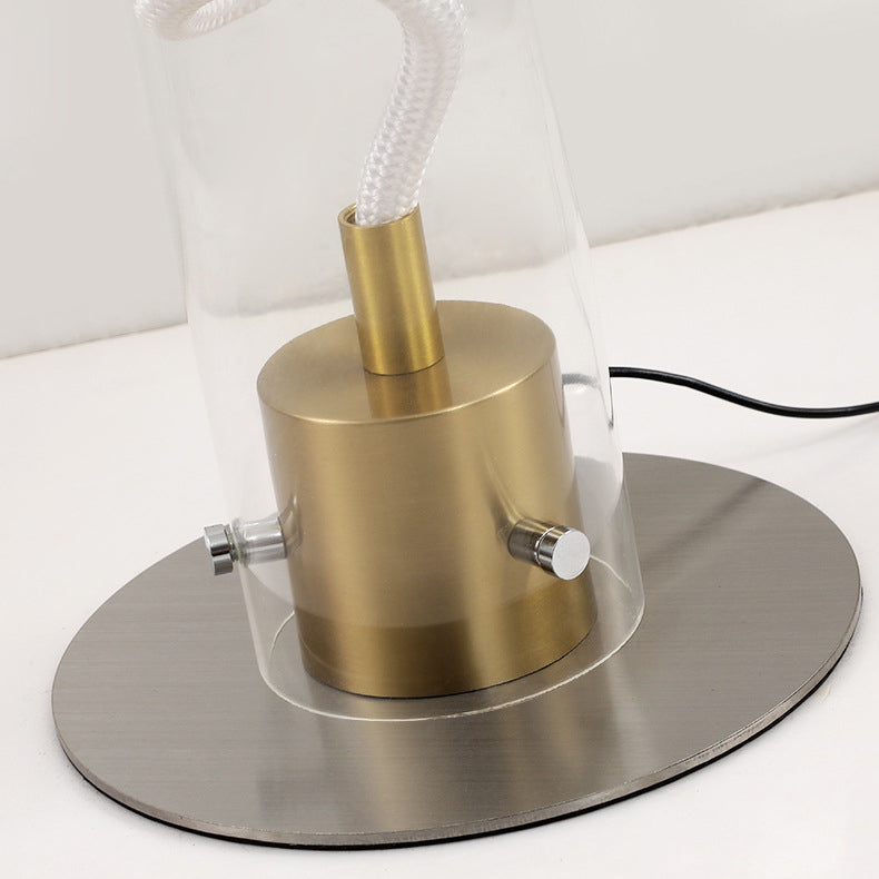 Modern Minimalist Round Cylinder Iron Acrylic LED Standing Floor Lamp For Living Room