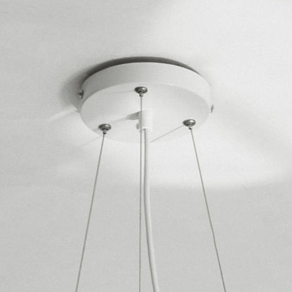 Contemporary Nordic Cream Round Petal PMMA Iron LED Chandelier For Bedroom