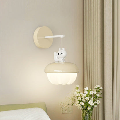 Contemporary Nordic Pinecone Shape Round PE Iron LED Wall Sconce Lamp For Bedroom