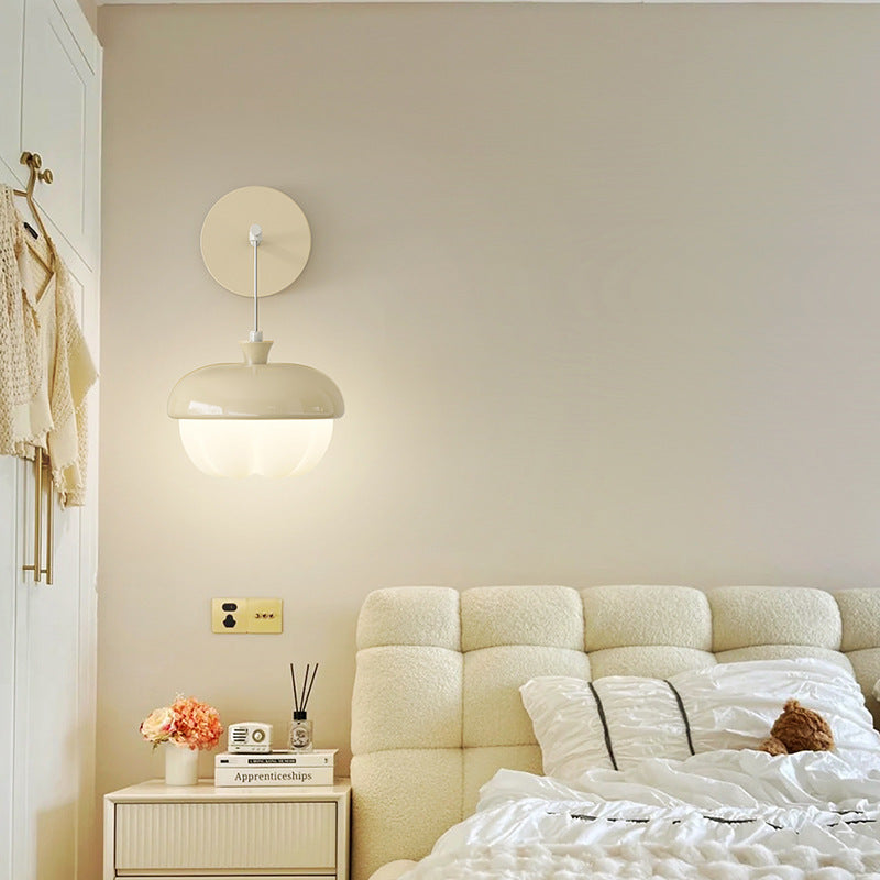 Contemporary Nordic Pinecone Shape Round PE Iron LED Wall Sconce Lamp For Bedroom