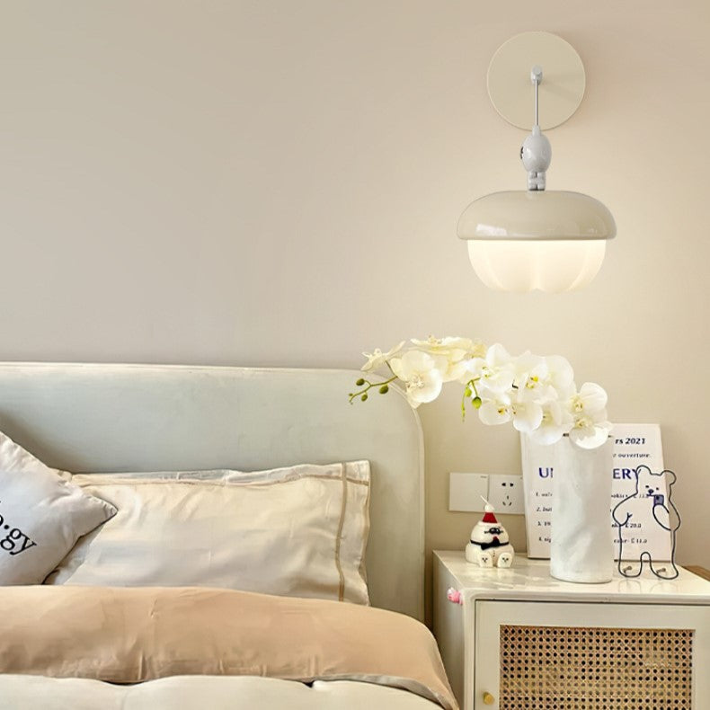 Contemporary Nordic Pinecone Shape Round PE Iron LED Wall Sconce Lamp For Bedroom