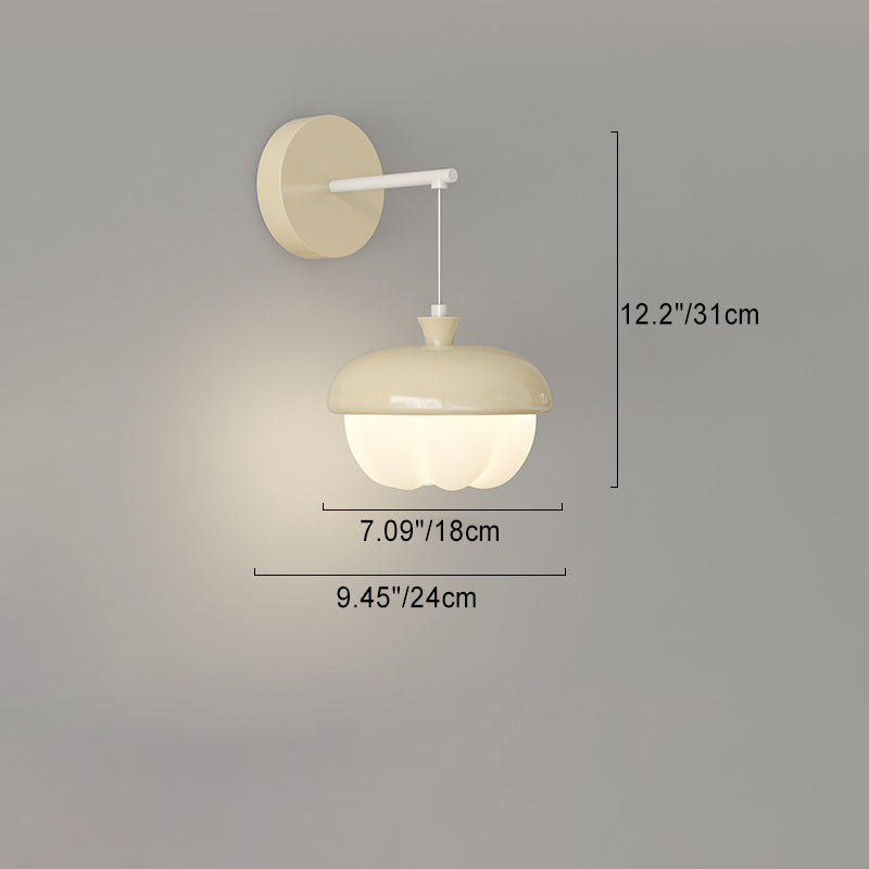 Contemporary Nordic Pinecone Shape Round PE Iron LED Wall Sconce Lamp For Bedroom
