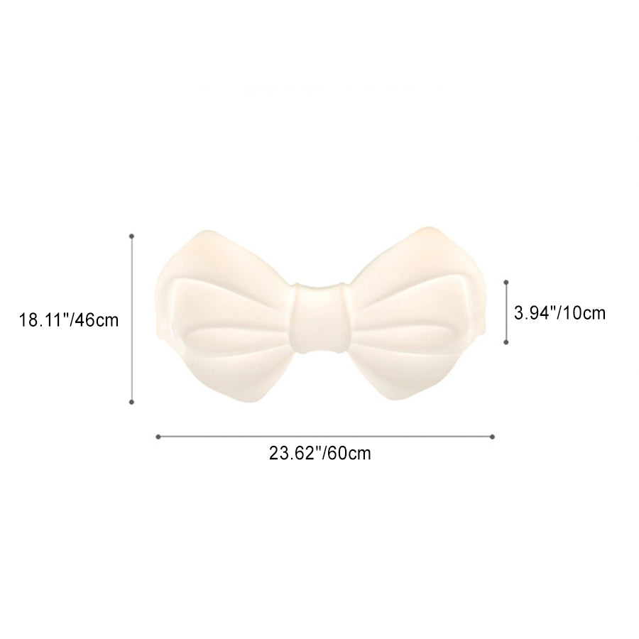 Contemporary Creative Cream Bow PE Iron LED Flush Mount Ceiling Light For Bedroom